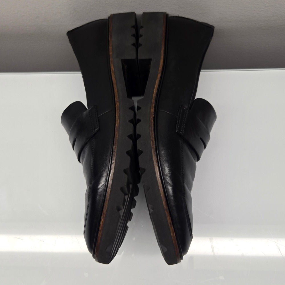 ECCO Modtray Penny Loafer EU 41 US 10 Black Leather Lug Sole Slip On Comfort - Picture 11 of 11